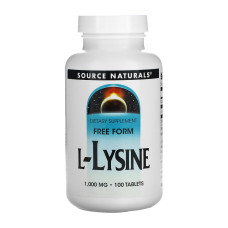 Лізин Source Naturals L-Lysine 1000 mg - 100 табл