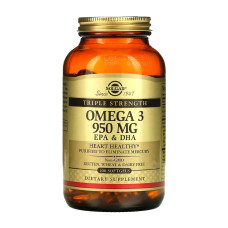 Жирні кислоти Solgar Triple Strength Omega 3 - 950 mg EPA&DHA - 100 капс