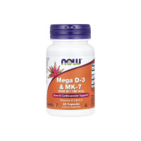 Вітаміни NOW Foods Mega D-3 5000 + K2 (MK-7) 180 mcg - 60 капс