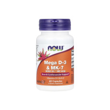 Вітаміни NOW Foods Mega D-3 5000 + K2 (MK-7) 180 mcg - 60 капс