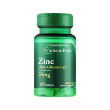  Цинк глюконат Puritan's Pride Zinc Gluconate 25 mg - 100 табл