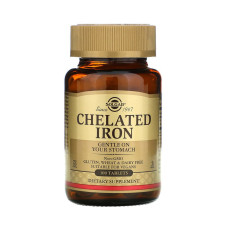 Хелат заліза Solgar Chelated Iron 25 mg - 100 табл